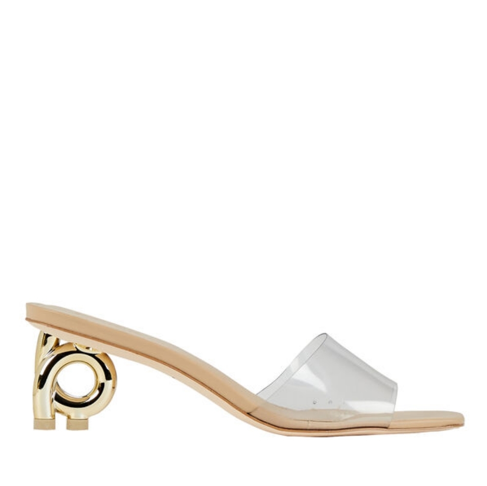 Elegant Clear and Gold Women's Heels